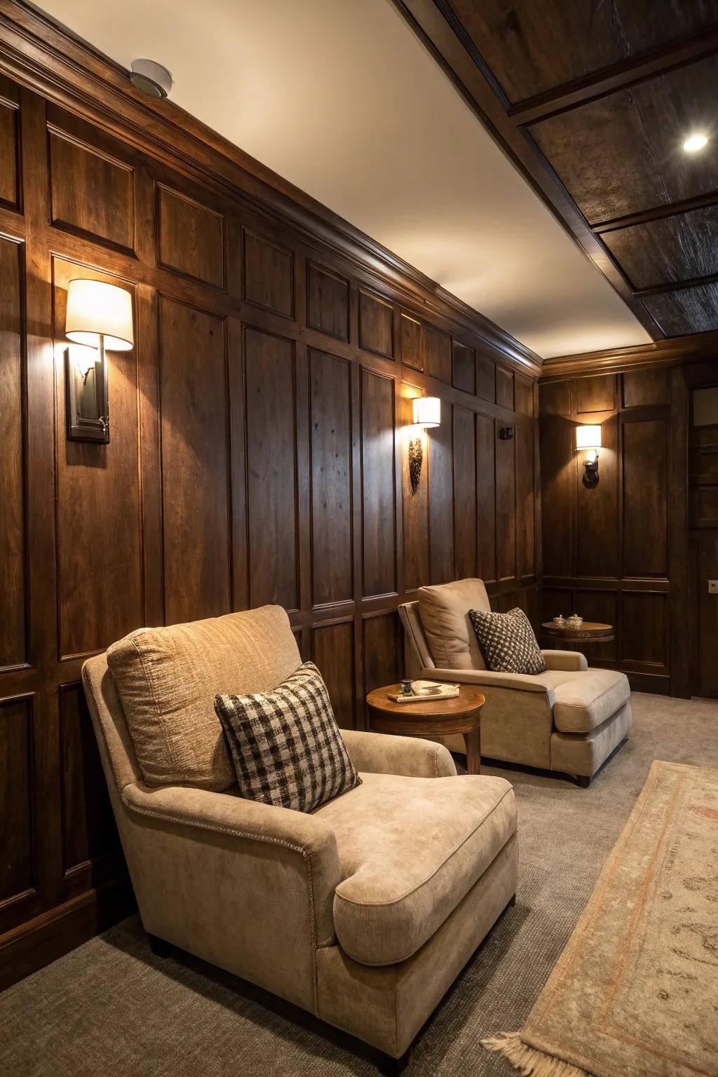 Warm wood creates a cozy ambiance.