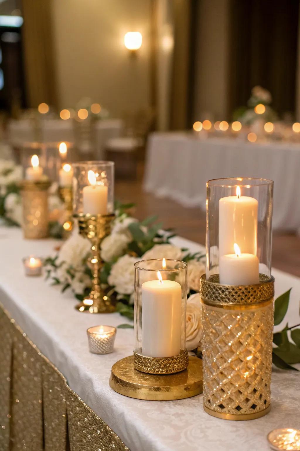 Gilded accents introducing a hint of extravagance to the centerpiece.