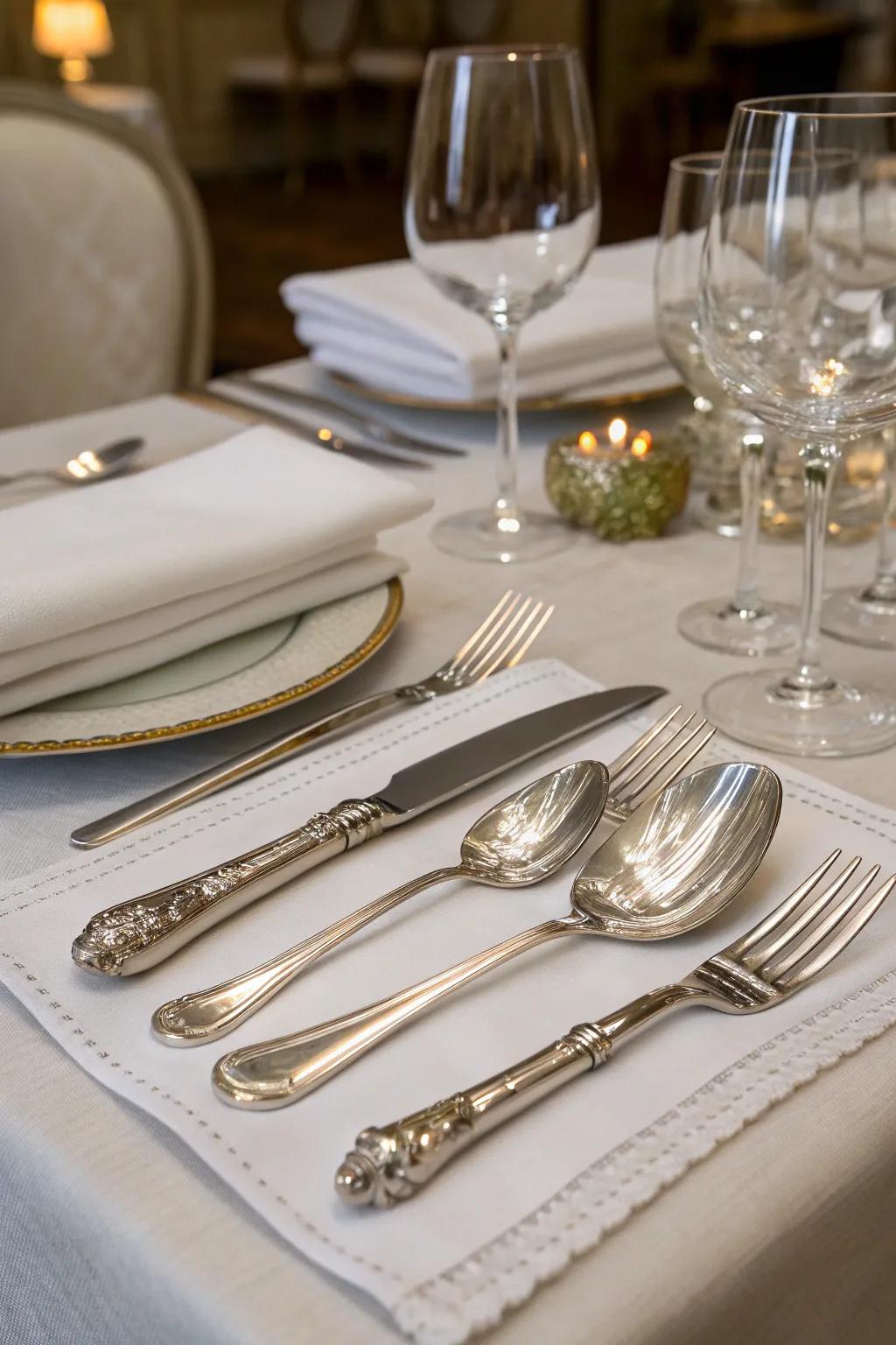 Incorporate opulence into your meals utilizing silver-coated tableware.