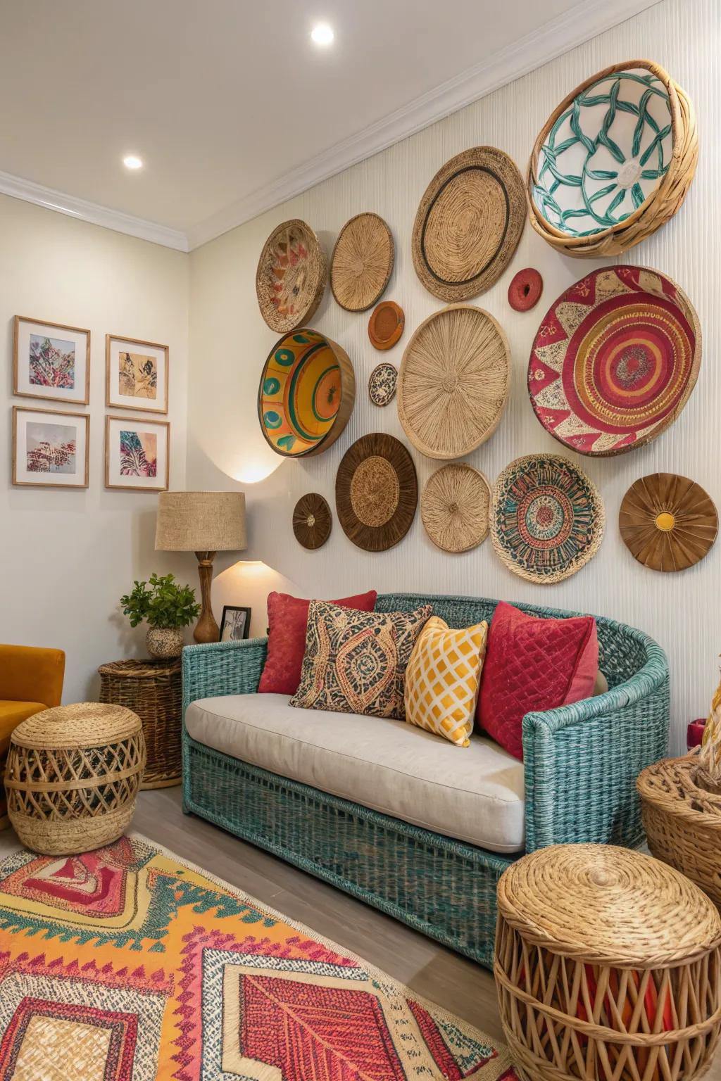 Showcase your personality through eclectic wicker styling.
