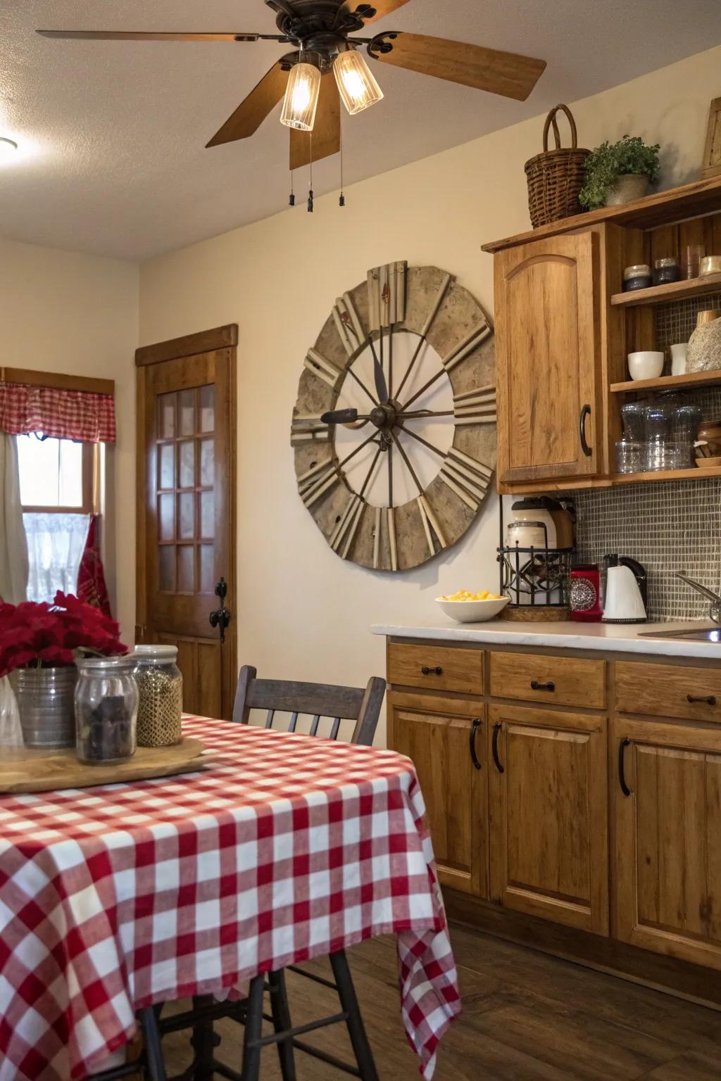 A pinwheel timepiece introduces a useful and eccentric trace to your decor.