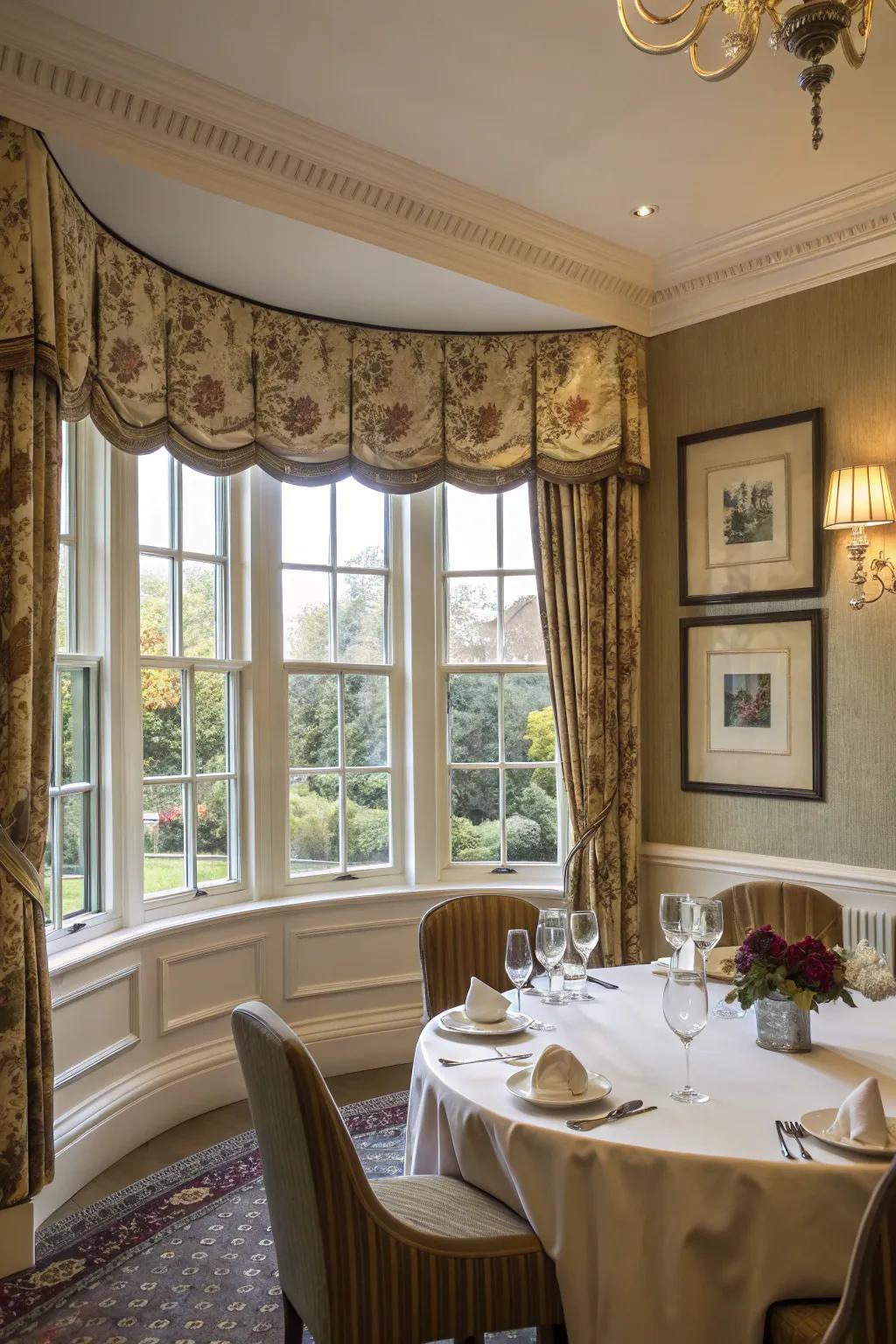 Window crowns add elegance and detail to bay windows.