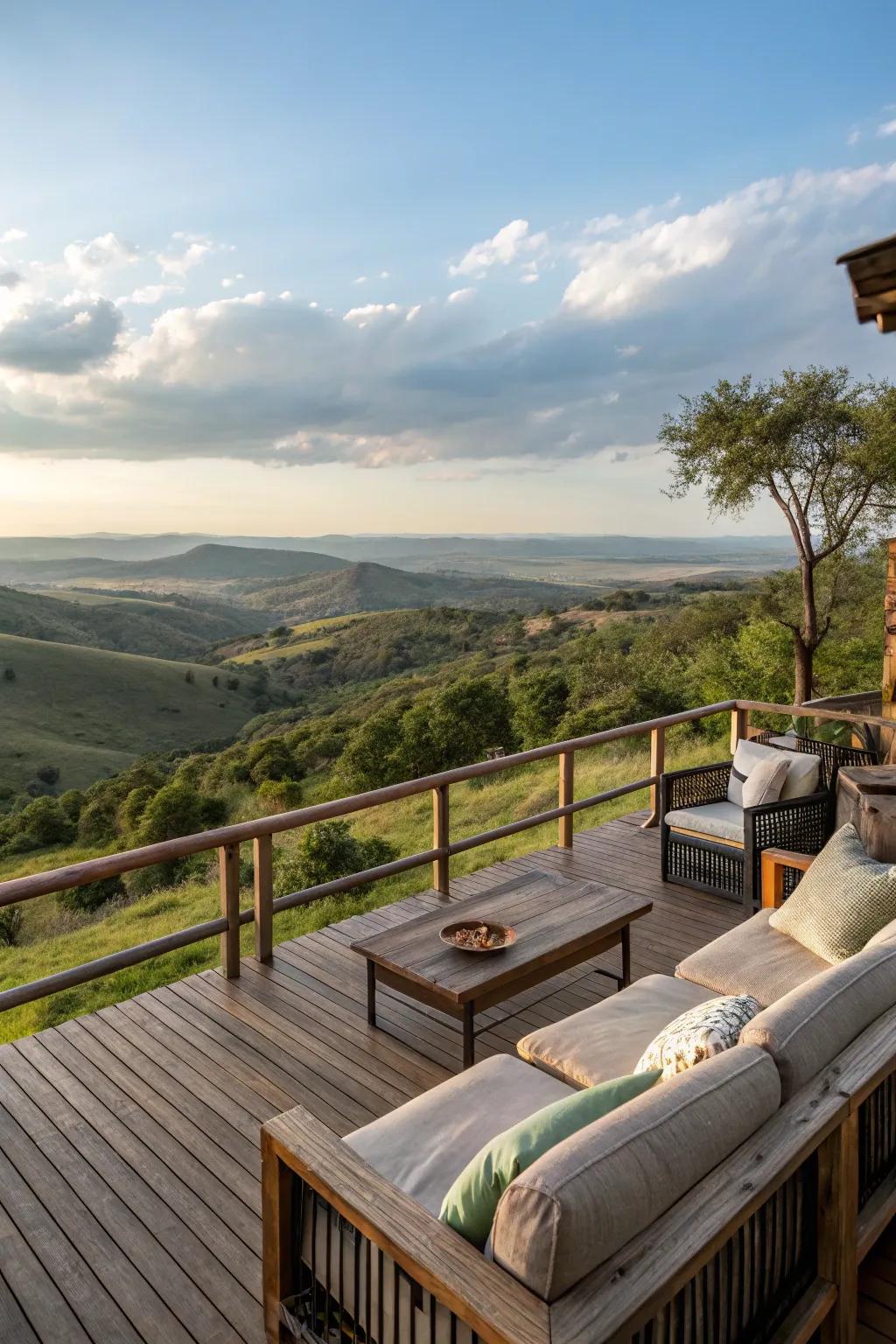 A terrace with a panorama is the quintessential spot to immerse yourself in your surroundings.