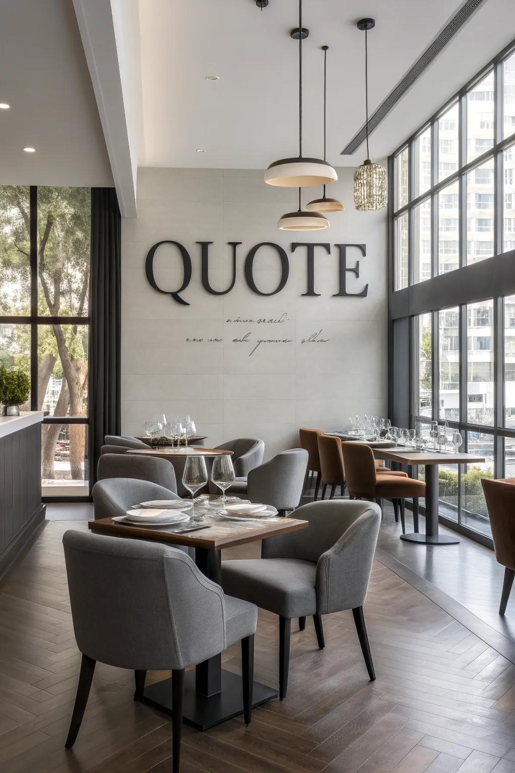 Quotation walls make bold, inspiring declarations.
