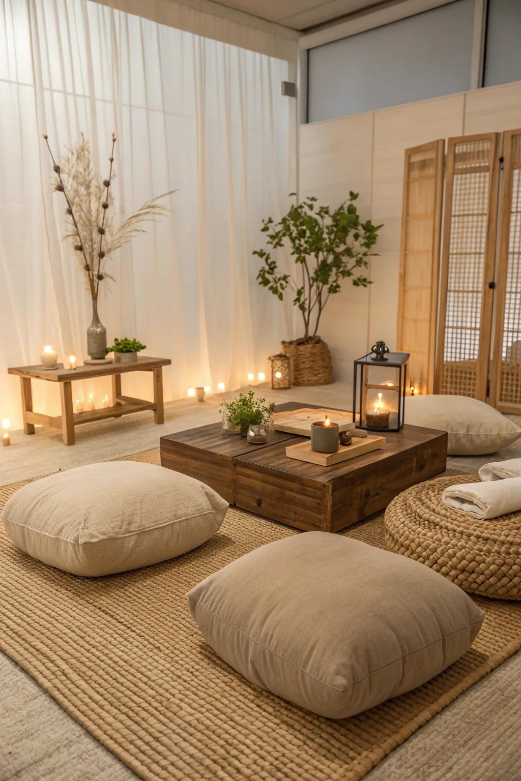 Sink into comfort with inviting sitting options 🌟 #FloorSeating #RelaxedLiving