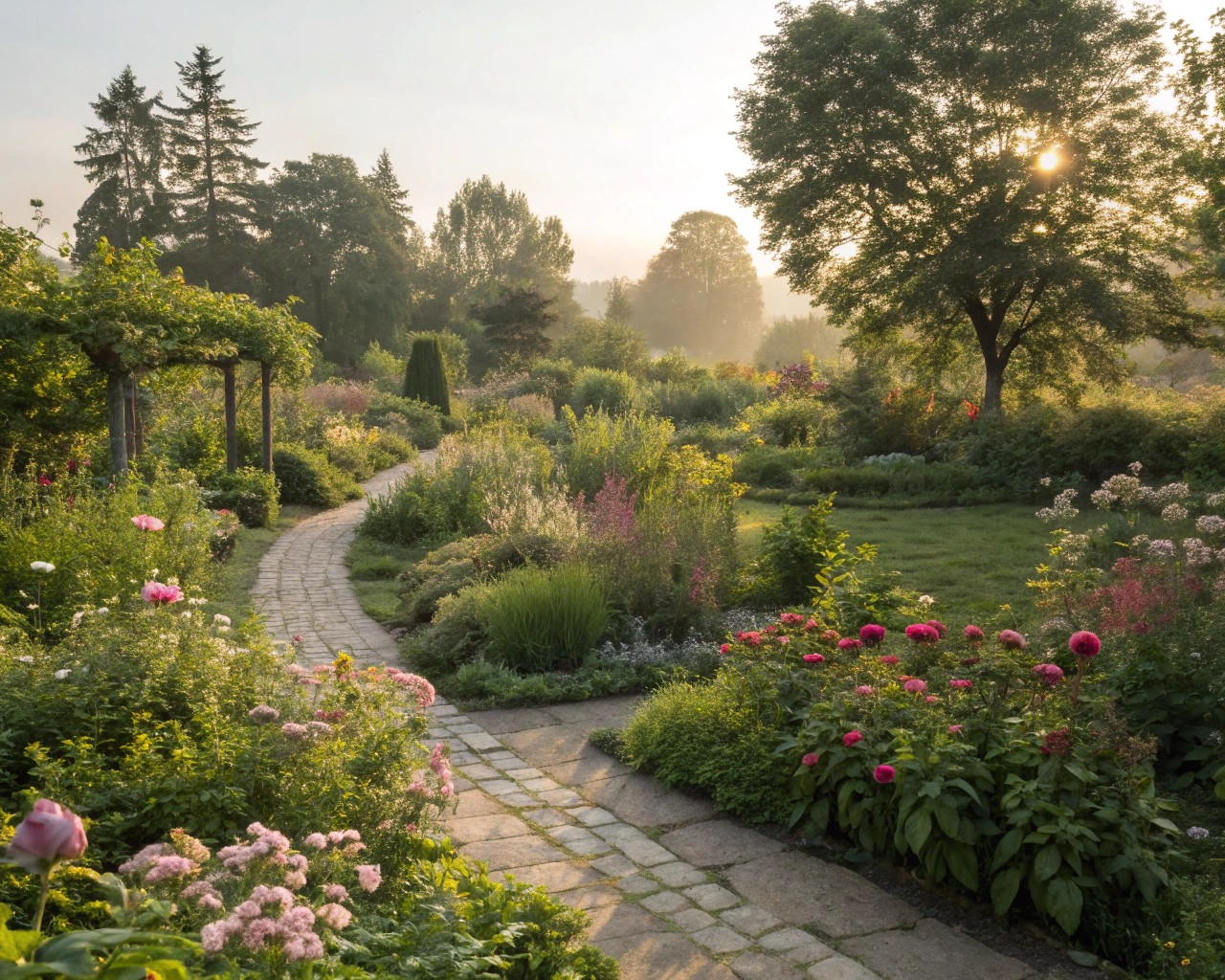 Conducting a thorough site assessment in a home garden.