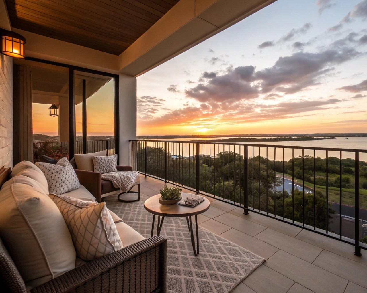 Creating a tranquil space to reflect and set intentions during sunset.
