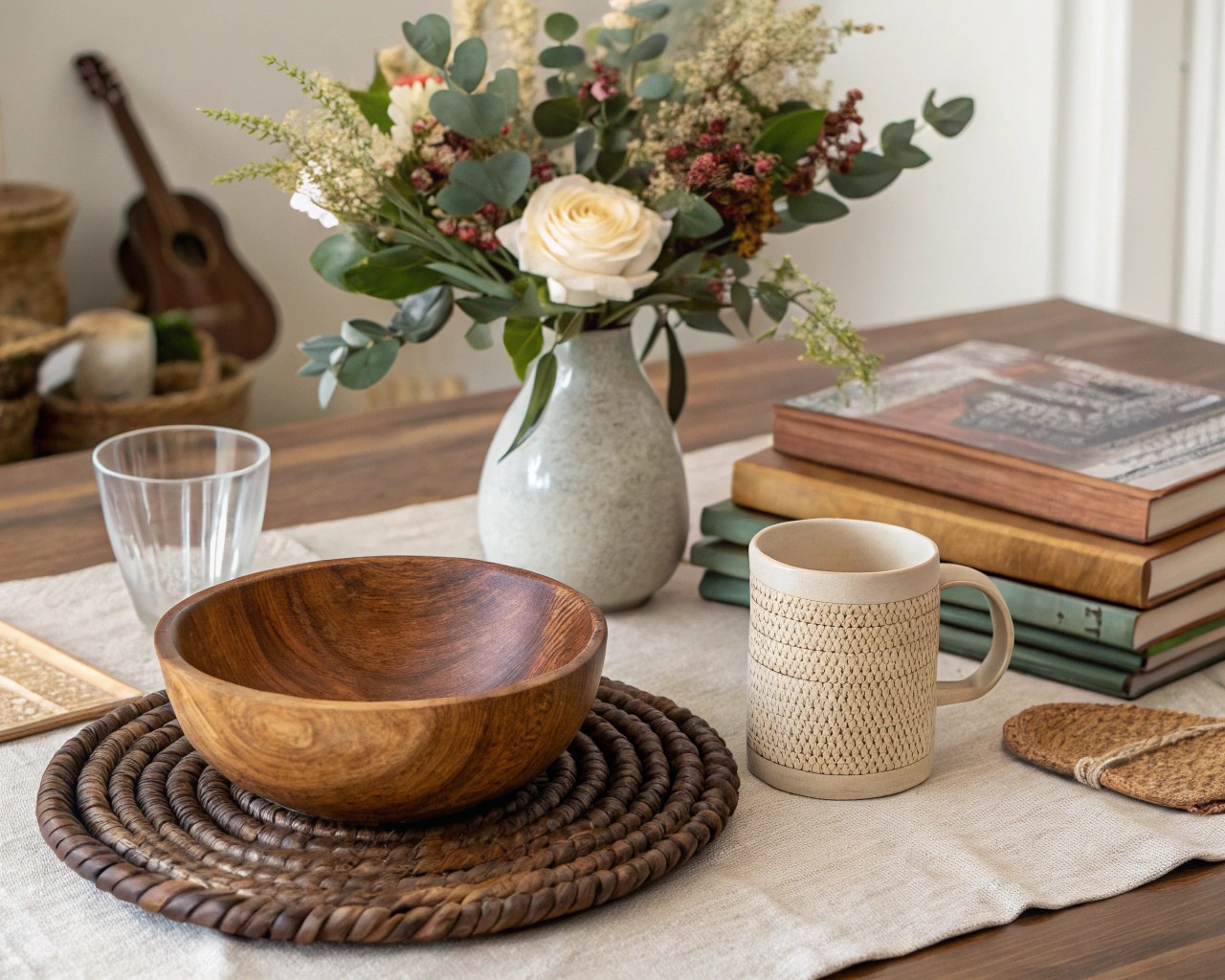 Elements of a sophisticated and lasting tablescape combining durability with style.