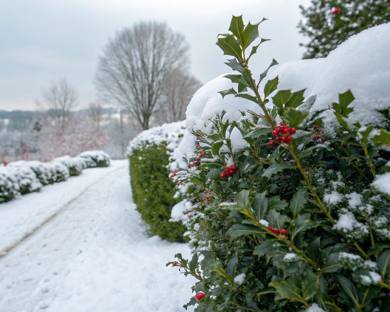 Evergreens provide a resilient foundation for winter gardens, offering structure and color.
