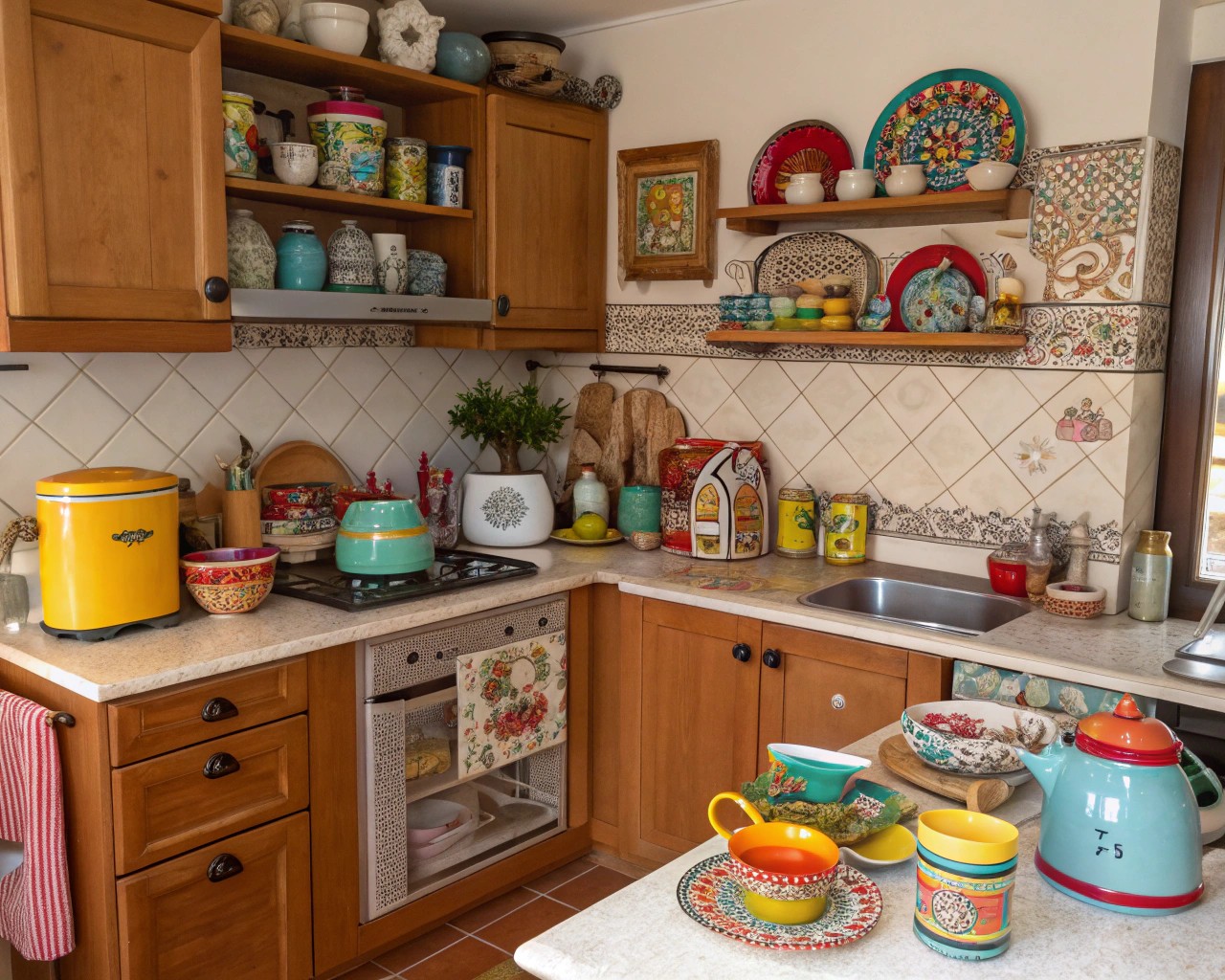 Functional kitchen items can double as artistic statements in home décor.