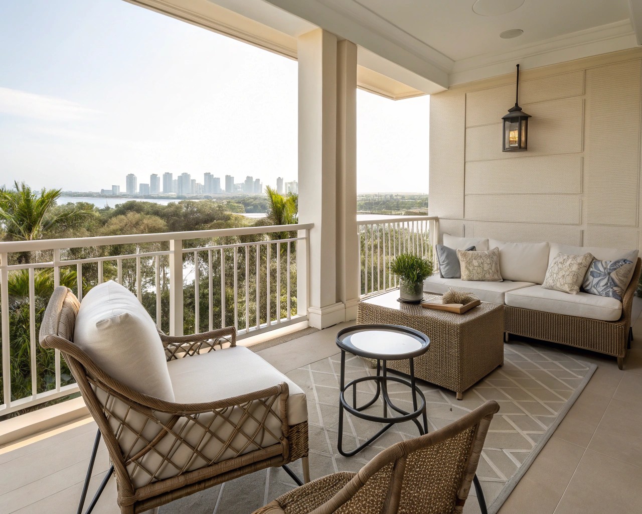 Multi-functional furniture can maximize space and comfort on compact balconies.