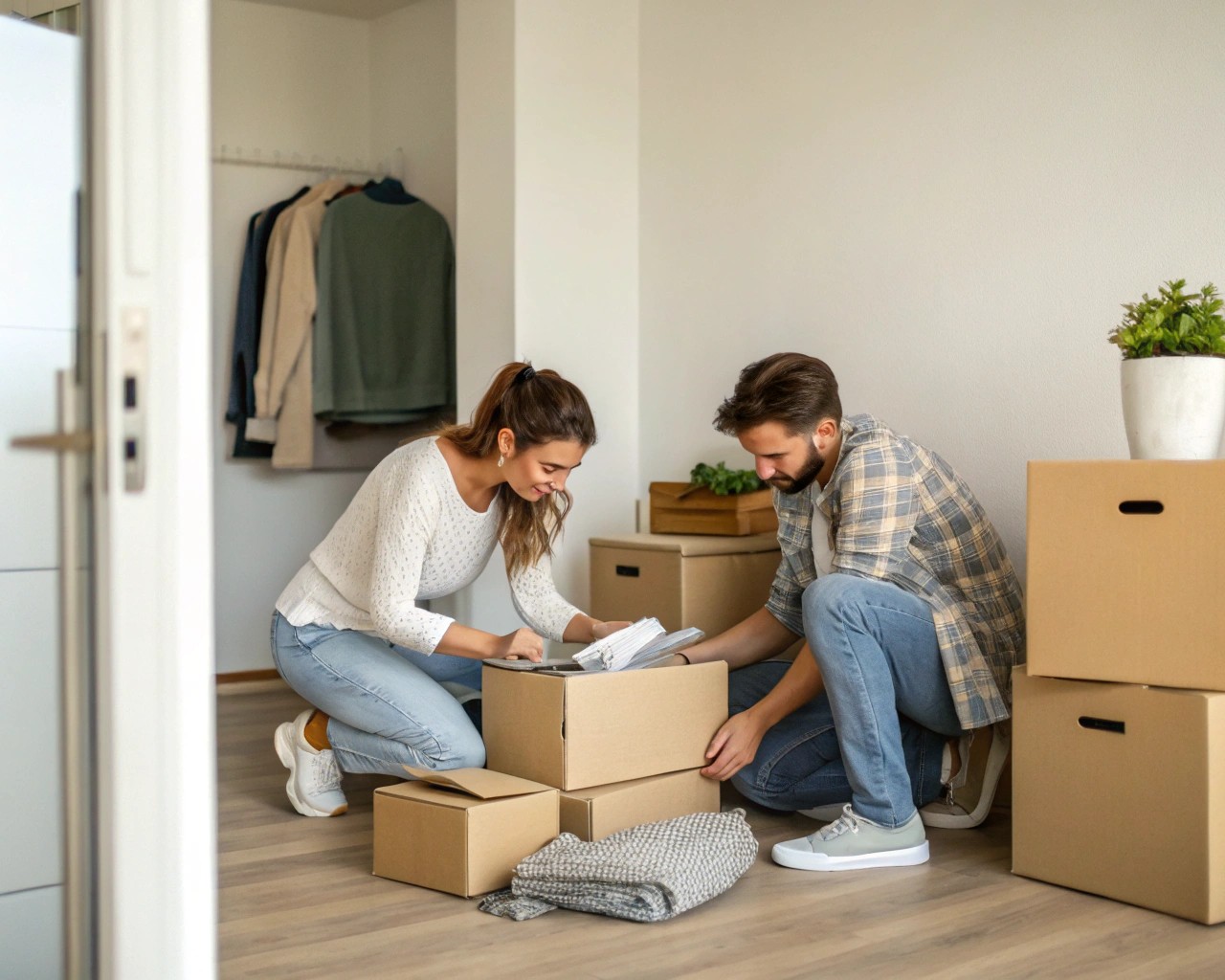 Pre-move strategies to combine households in a small living arrangement.