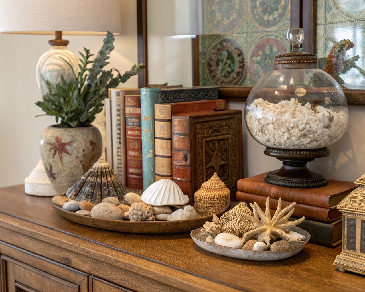 Purposeful groupings of objects enhance visual impact in home displays.