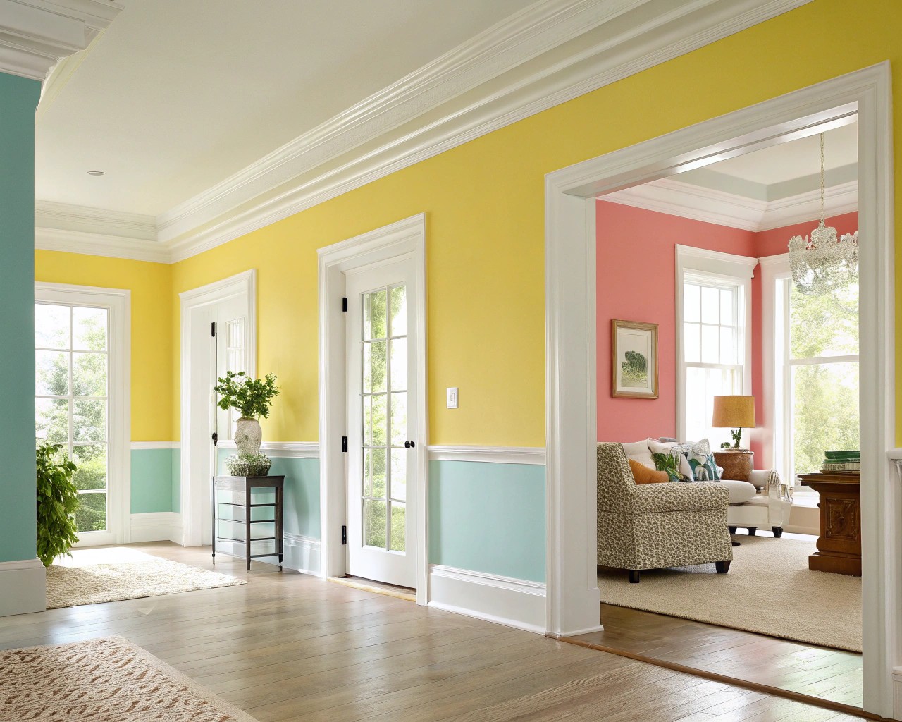 Spray-applied water-based solutions provide an eco-friendly approach to adding color to interiors.
