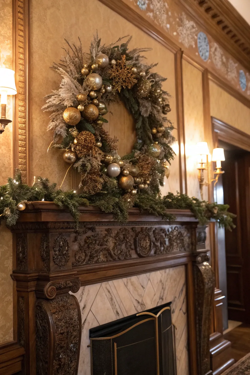 Refined Fireplace Decor for the Holiday Season