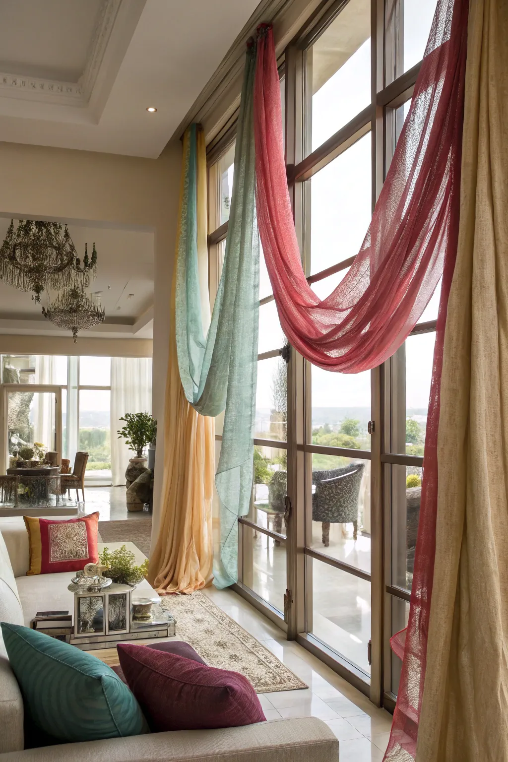 Chic Ways to Style Scarves on Large Windows